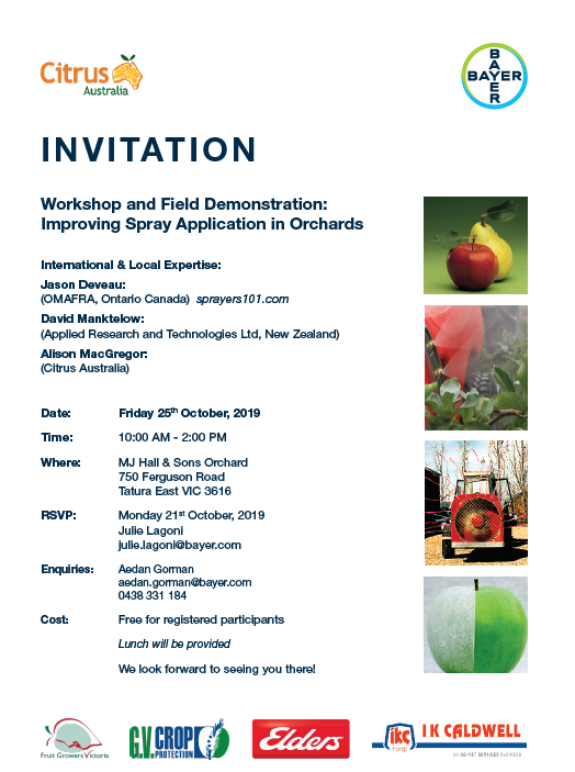 Workshop & Field Demonstation: Improving Spray Application in Orchards