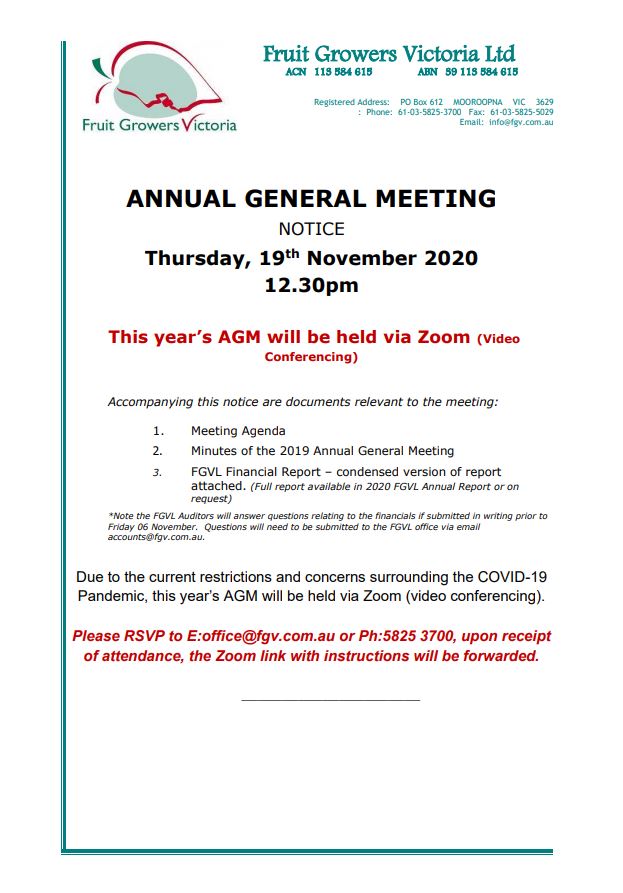 FGV AMG- 19th November 2020 at 12:30pm